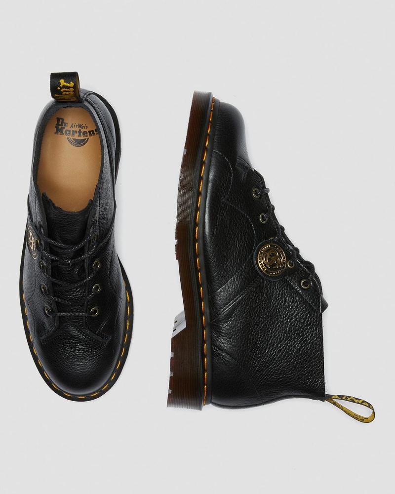 Black Men's Dr Martens Church Buckingham Leather Monkey Boots | CA 547SGL